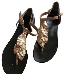 Brazilian Maria FILO Gold Leaf Sandals